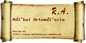 Rábai Artemíszia névjegykártya